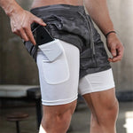 2 In 1 Men Athletic Shorts